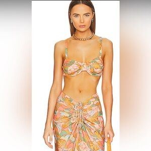 Colorful RESA Floral Bikini Top Size XL